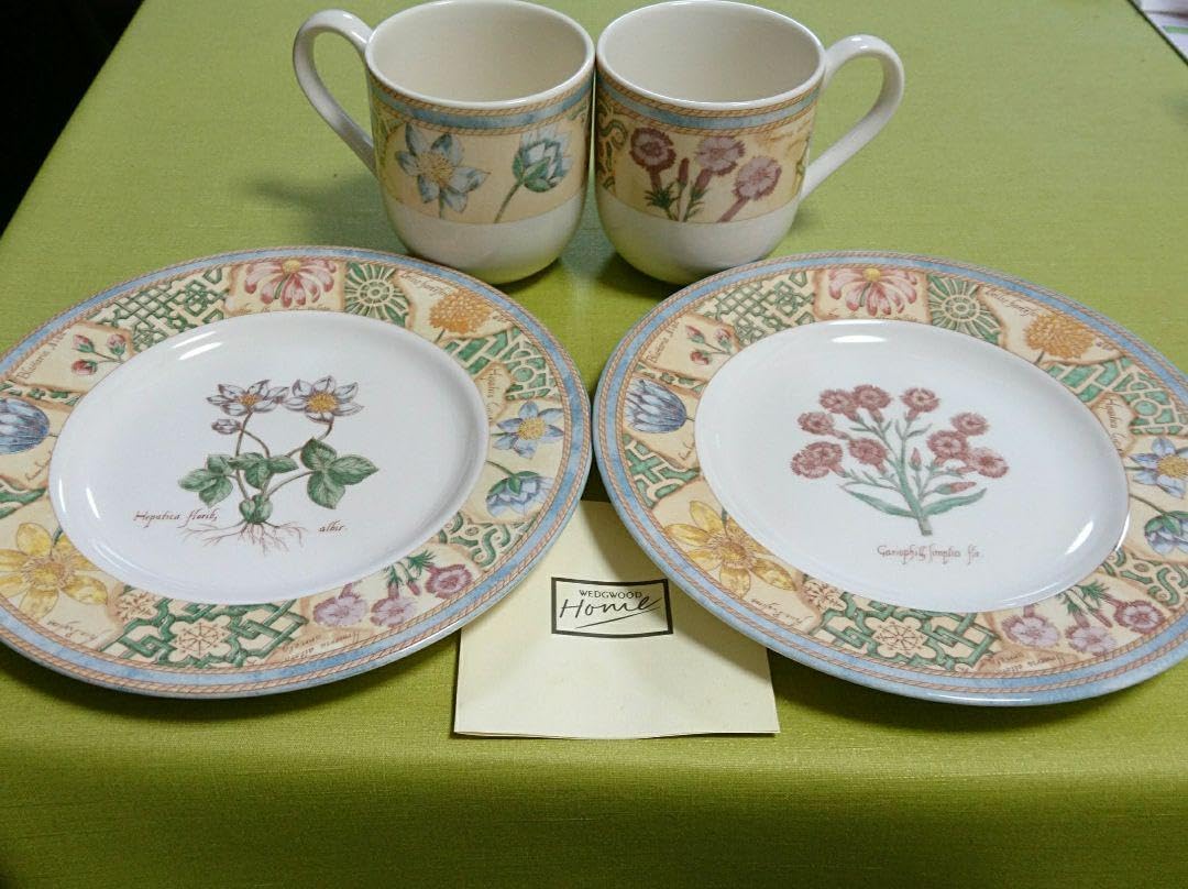 ✨最終価格✨ ウエッジウッド ペアカップ ペアプレート ４点セット ウェッジウッドWEDGWOOD プシュケ 兼用カップ＆ソーサー ペア